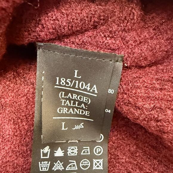 AllSaints Patern Crew Sweater Mens L Burgundy Wool Blend Knit Pullover M047KA - Picture 4 of 9